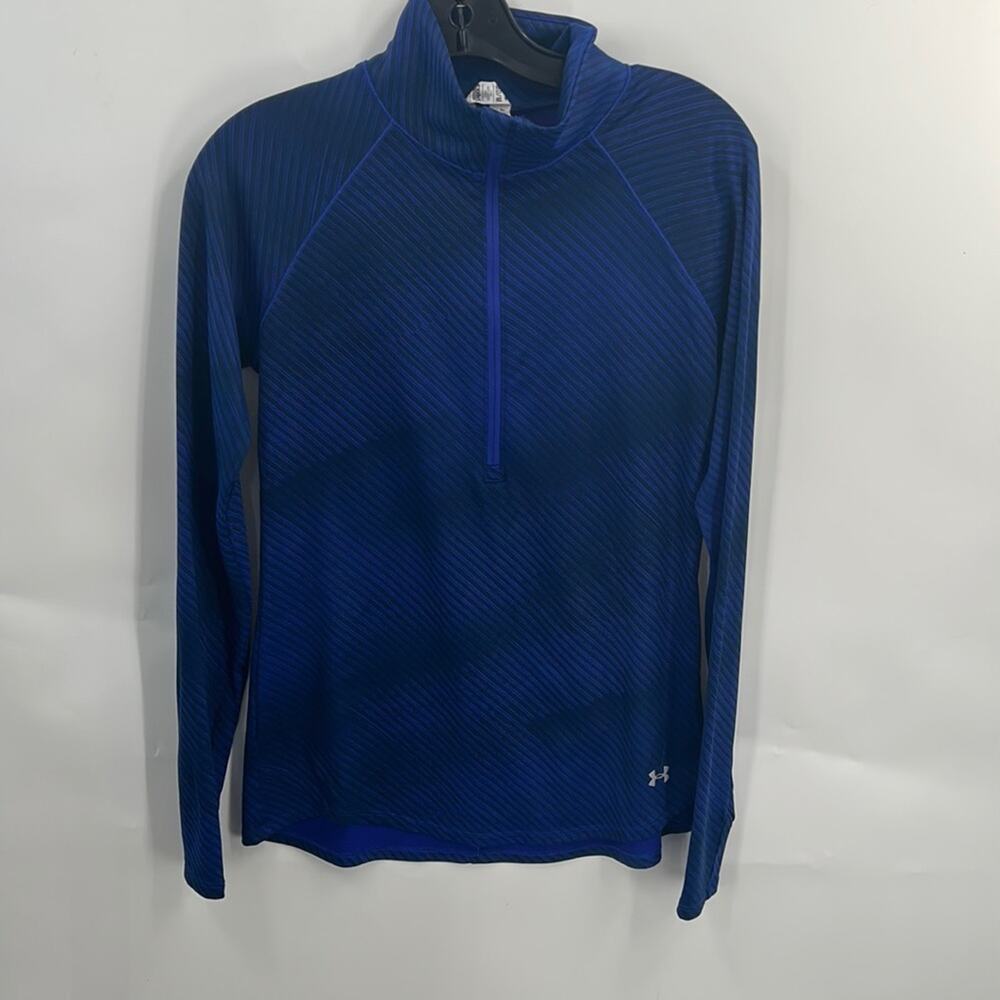 Under Armour Women's Blue Half Zip Activewear Long Sleeve Pullover Top Medium